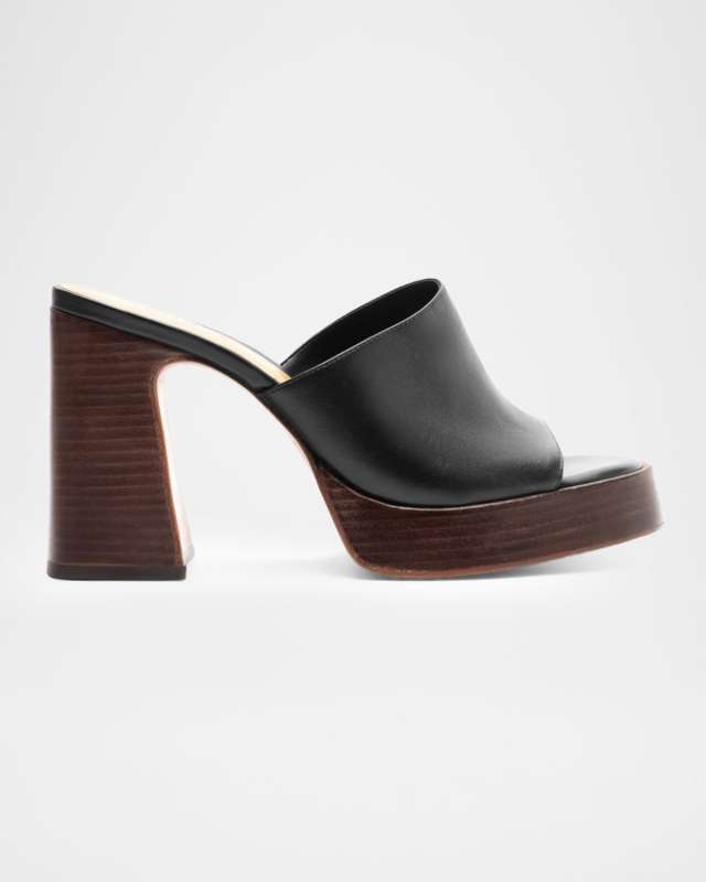 Rowen Leather Block-Heel Mule Sandals